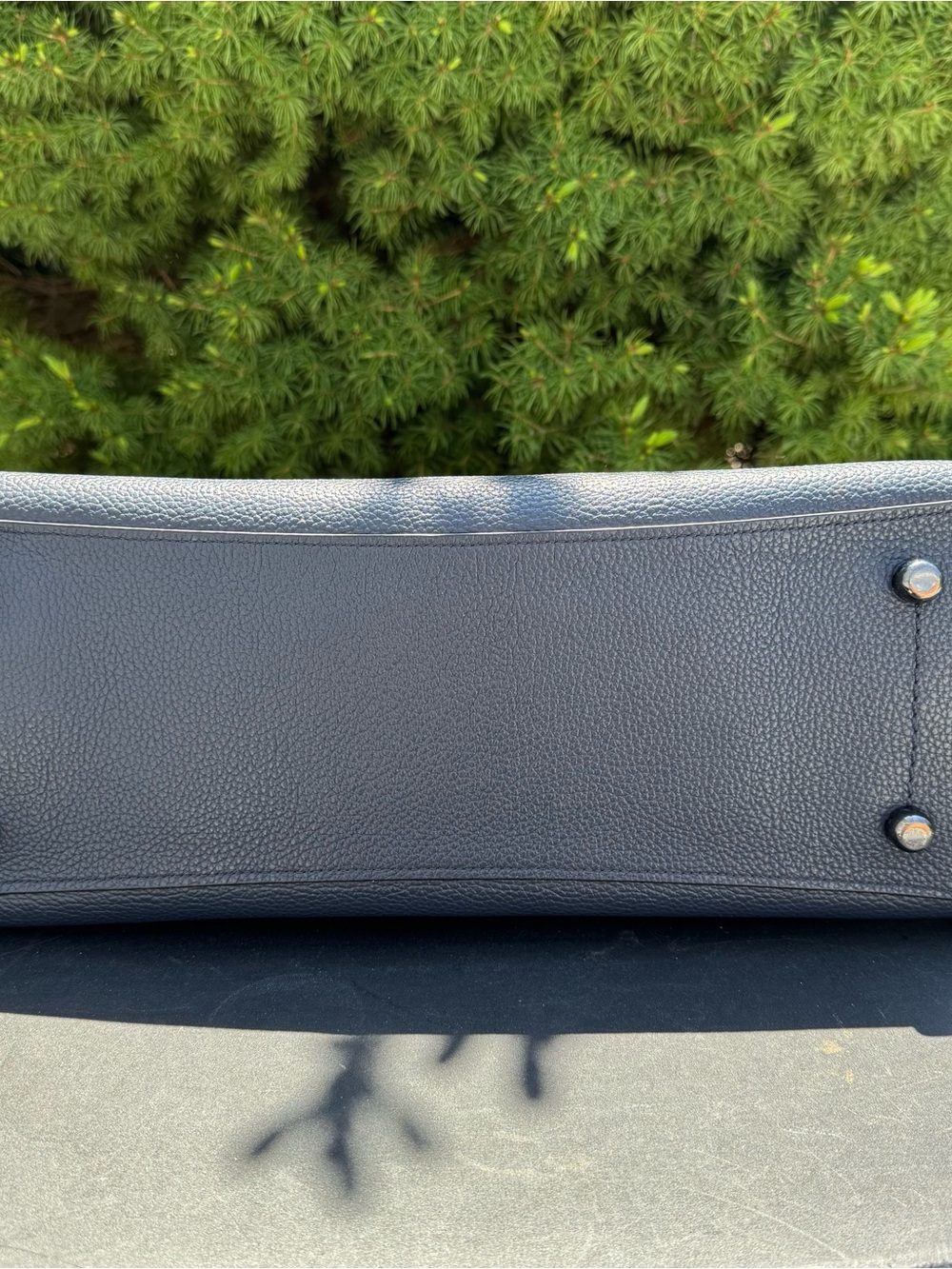 COACH *RARE* Charlie Navy Pebbled Leather Tote with Multicolor Studs - Picture 9 of 13